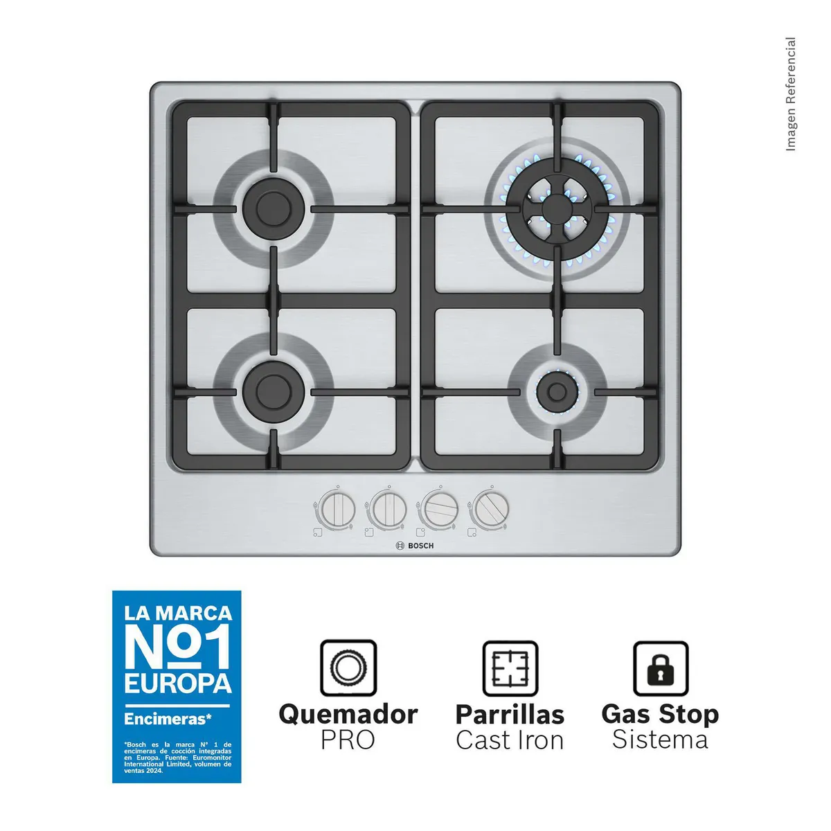 Encimera a Gas 4 Platos PGH6B5K90, marca Bosch - Foto Principal