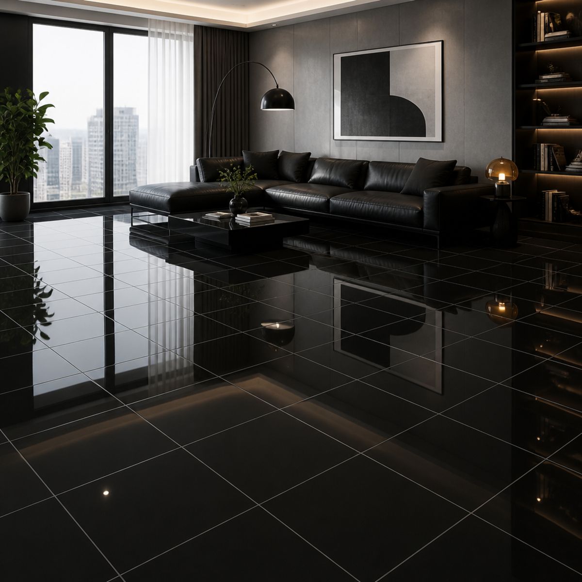 Gres liso y Granillado Negro 60 x 60 1.44 m2 , marca HOLZTEK - Foto Principal