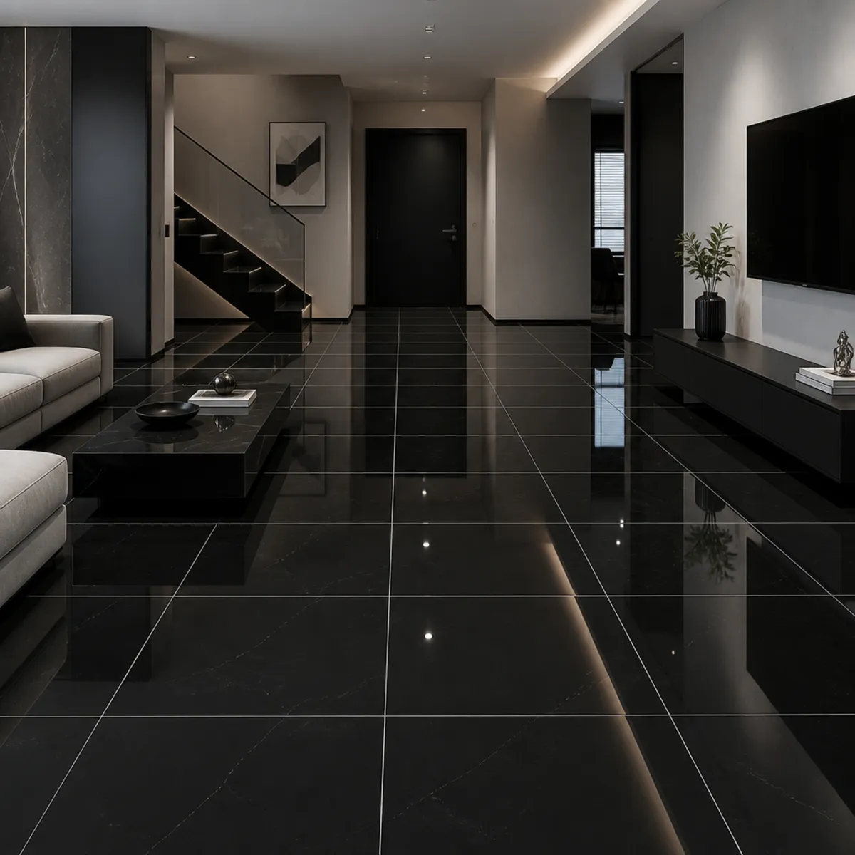 Gres liso y Granillado Negro 60 x 60 1.44 m2 , marca HOLZTEK - Foto 2