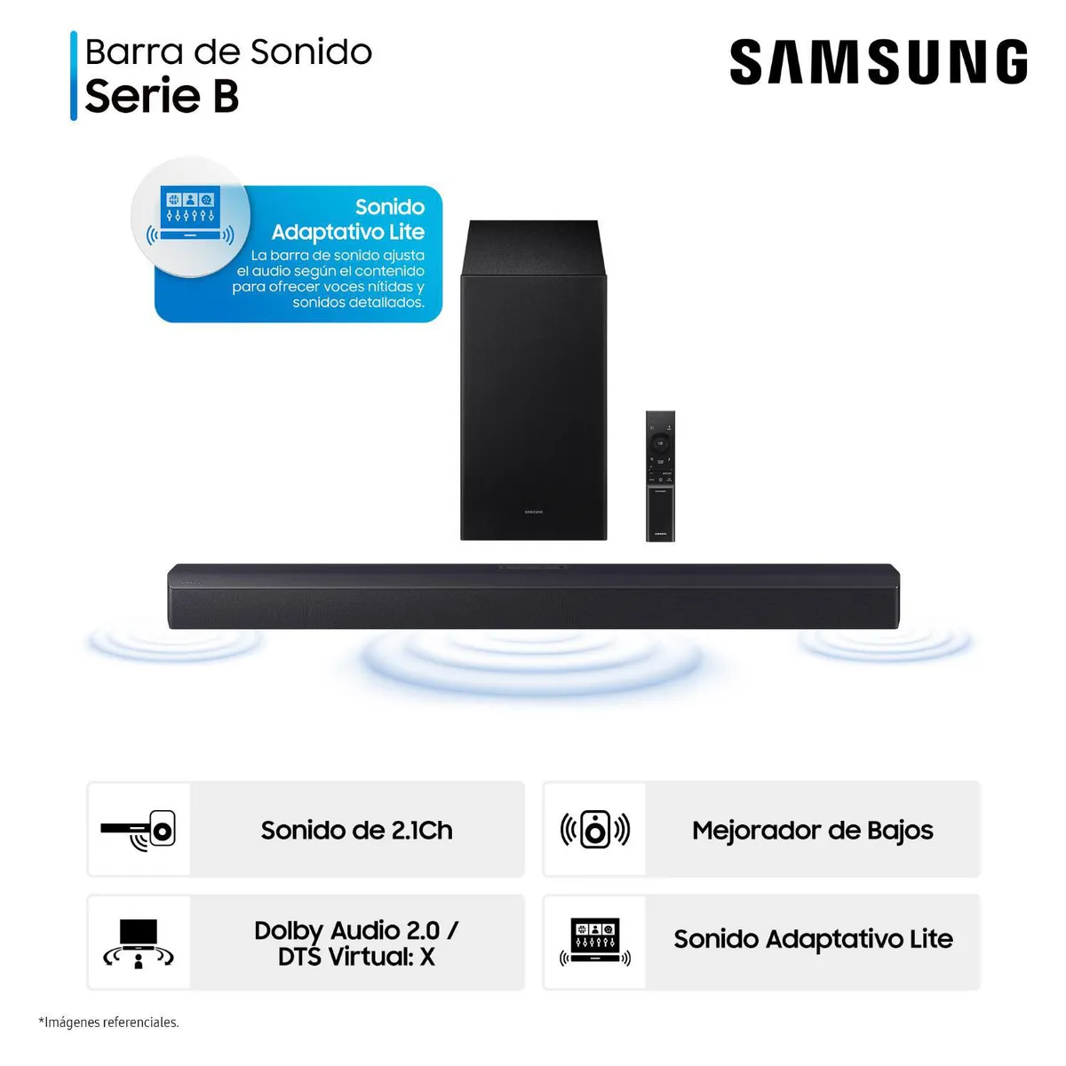 SAMSUNG - Soundbar Samsung Serie B 2.1 HW-B450F/PE