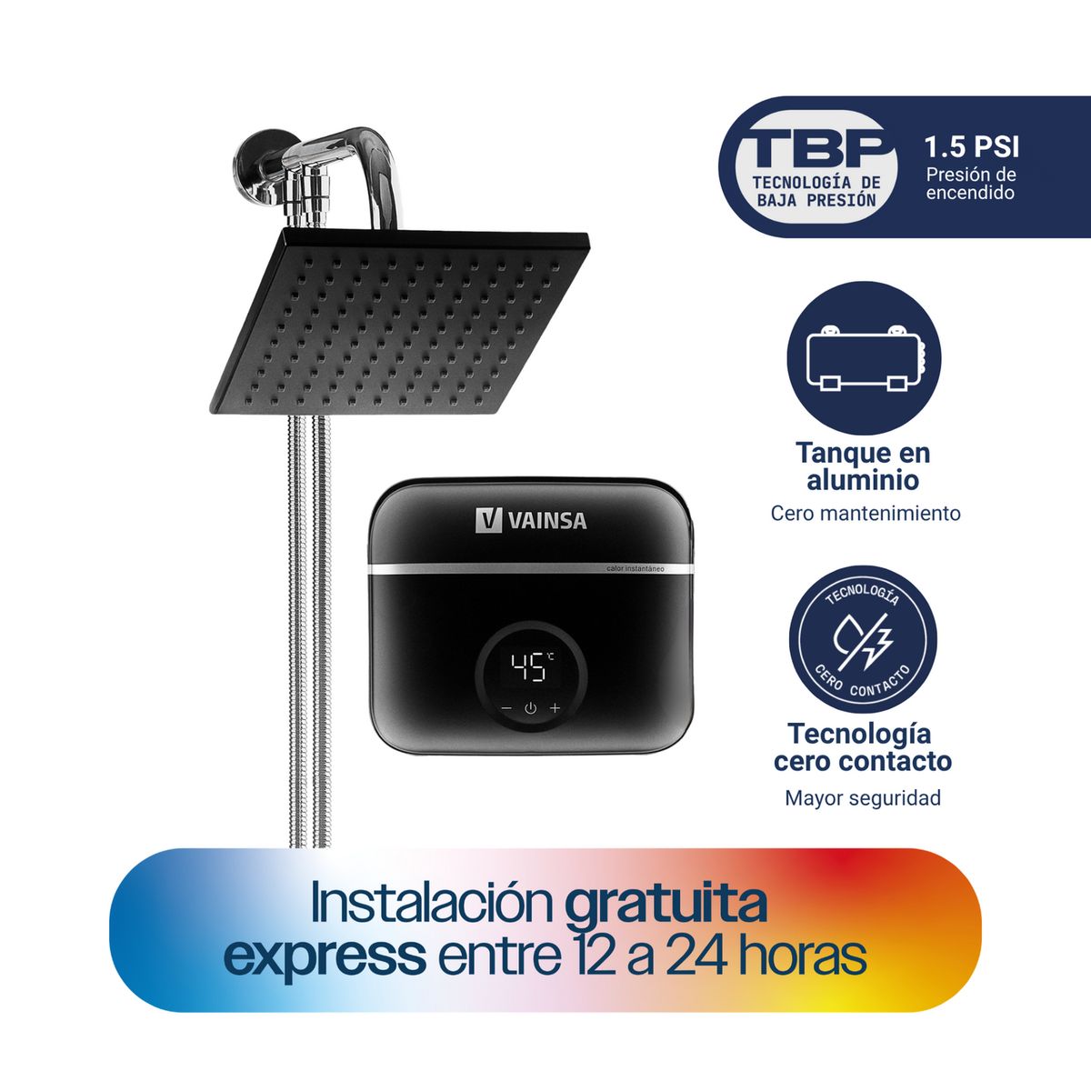 Rapiducha Eléctrica Vainsa VR31 5500W con Salida de Ducha, marca VAINSA - Foto Principal