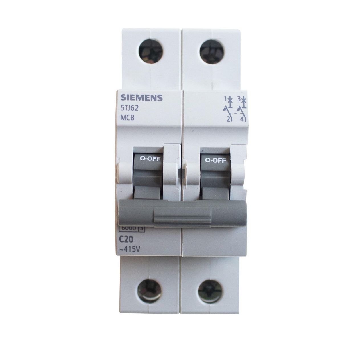 Interruptor Termomagnetico SIEMENS 2x20A 10Ka 220V CurvaC IEC60898, marca SIEMENS - Foto Principal