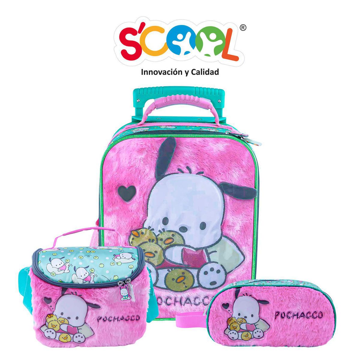 SCOOL - Maleta Set 3 Piezas My Pochacco Rosado