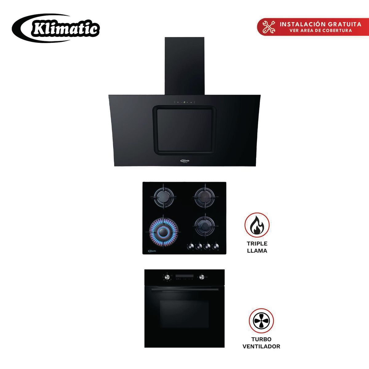 KLIMATIC - Combo de 3 Productos Nina 60 Kamba 90 y Bonn Black