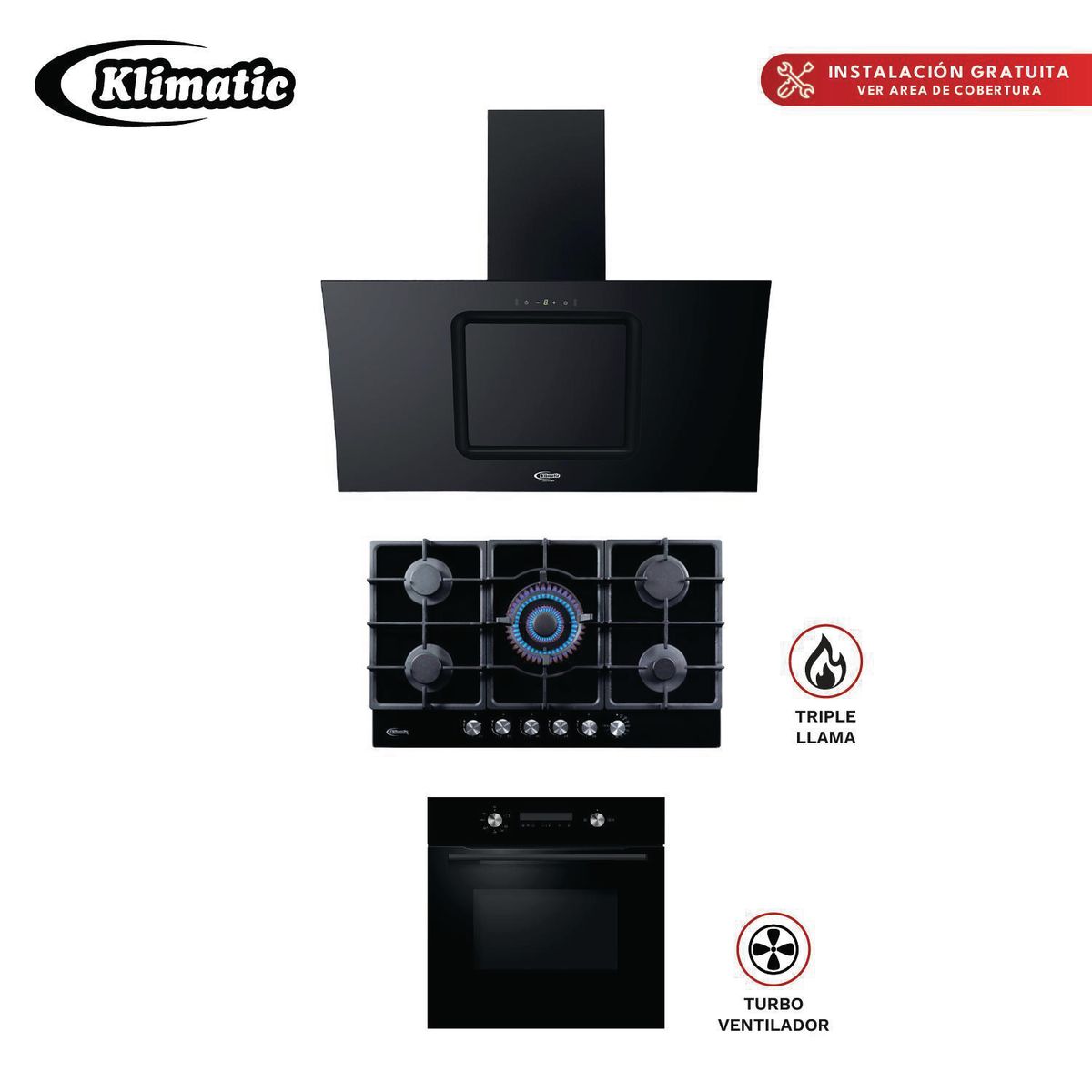 KLIMATIC - Combo de 3 Productos Trevi 90 Kamba 90 y Bonn Black