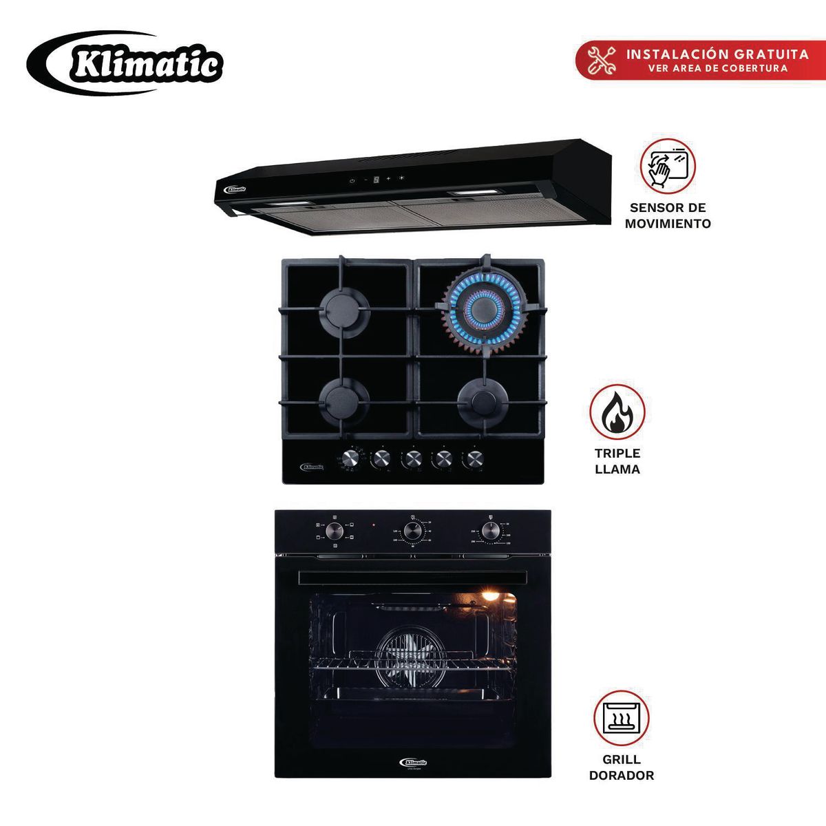 Klimatic - Combo de 3 Productos Trevi 60 Vento BKP y Essen