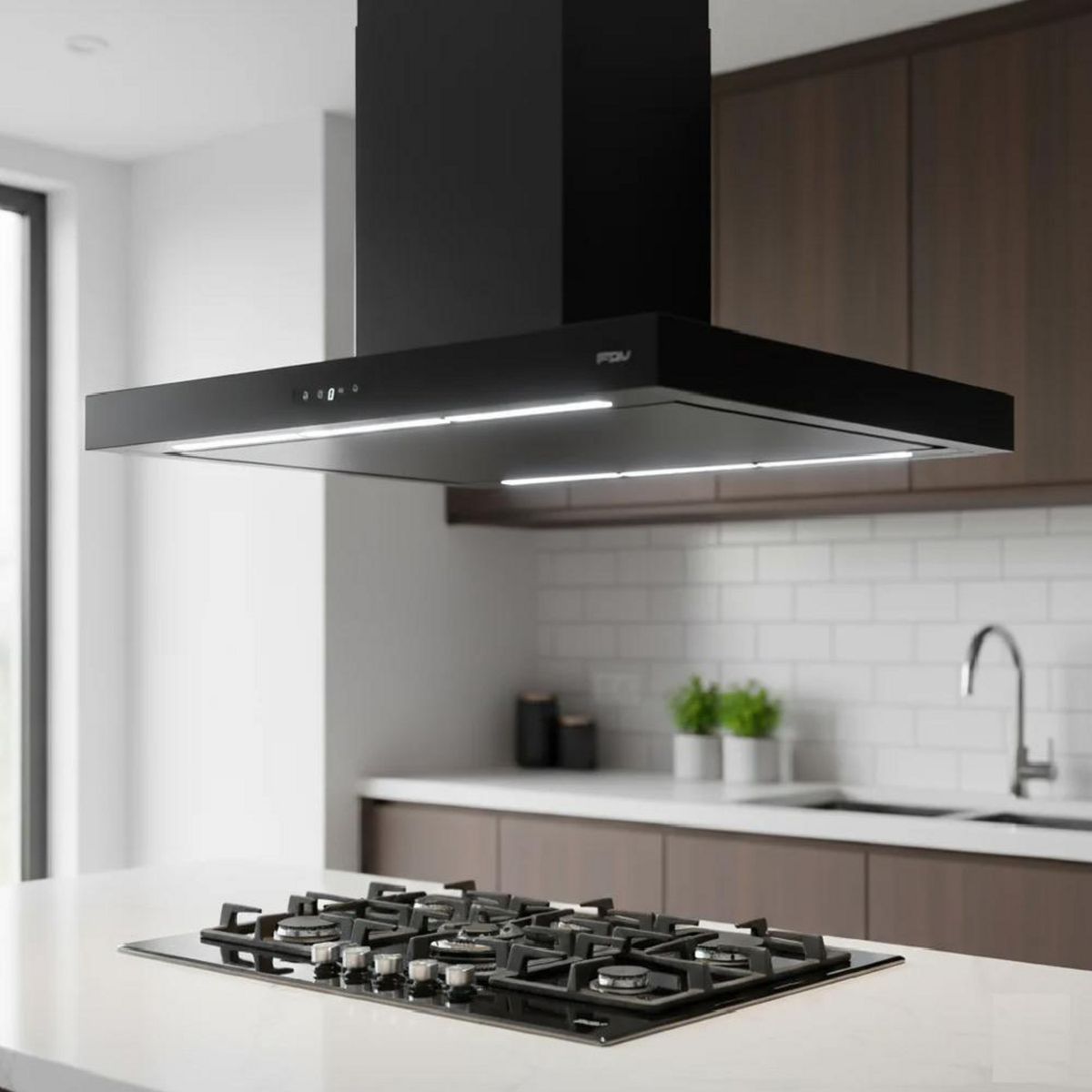 FDV - Campana Isla FDV Chef Glass de 90 Centímetros