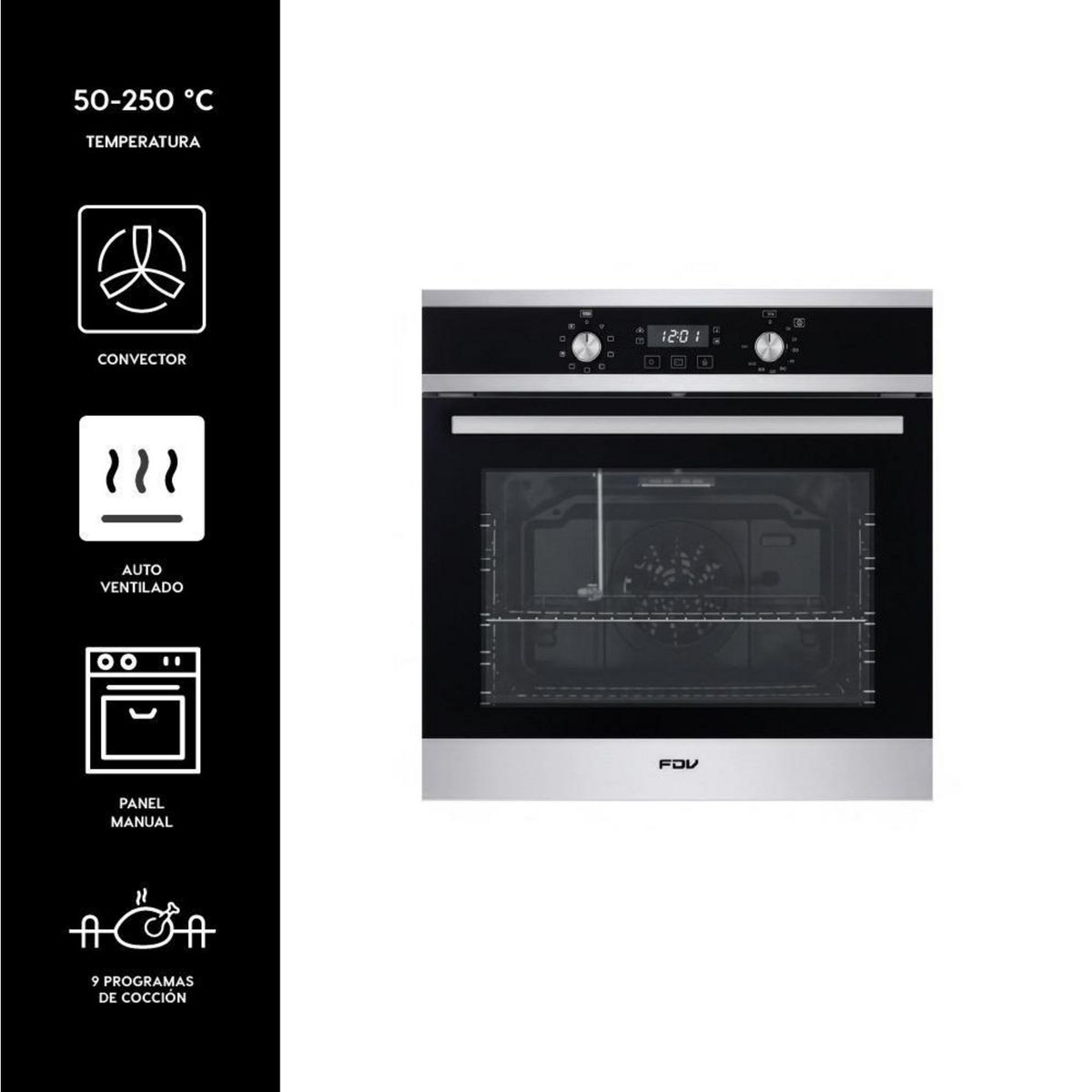 FDV - Horno FDV Twin Black de 70 Litros