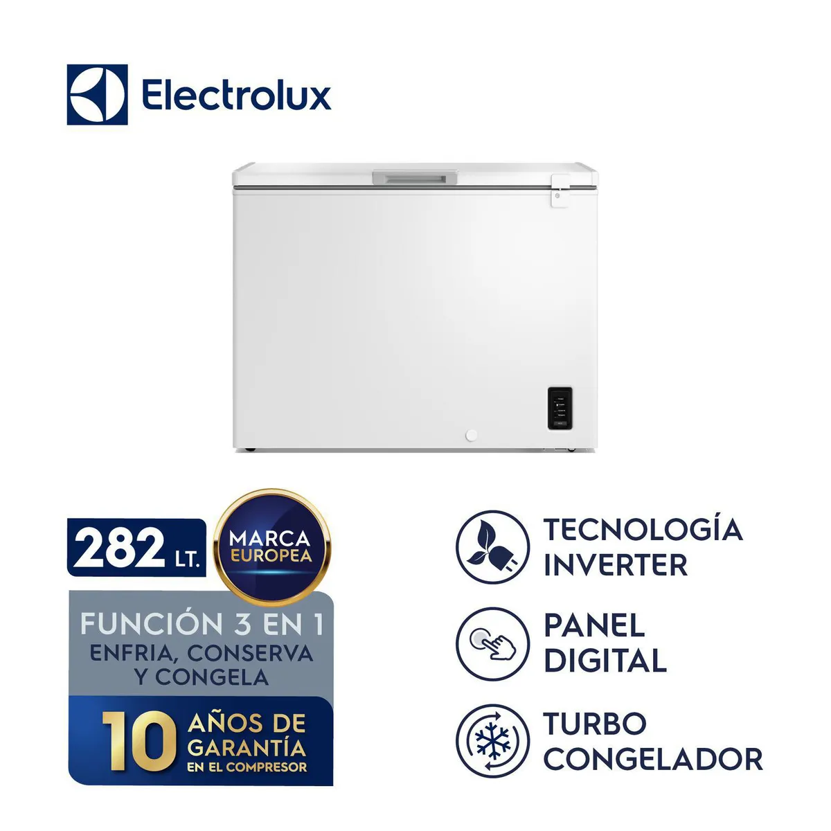 Electrolux - Congelador Horizontal 282L Inverter con Función Turbo EFH30S5P5AW