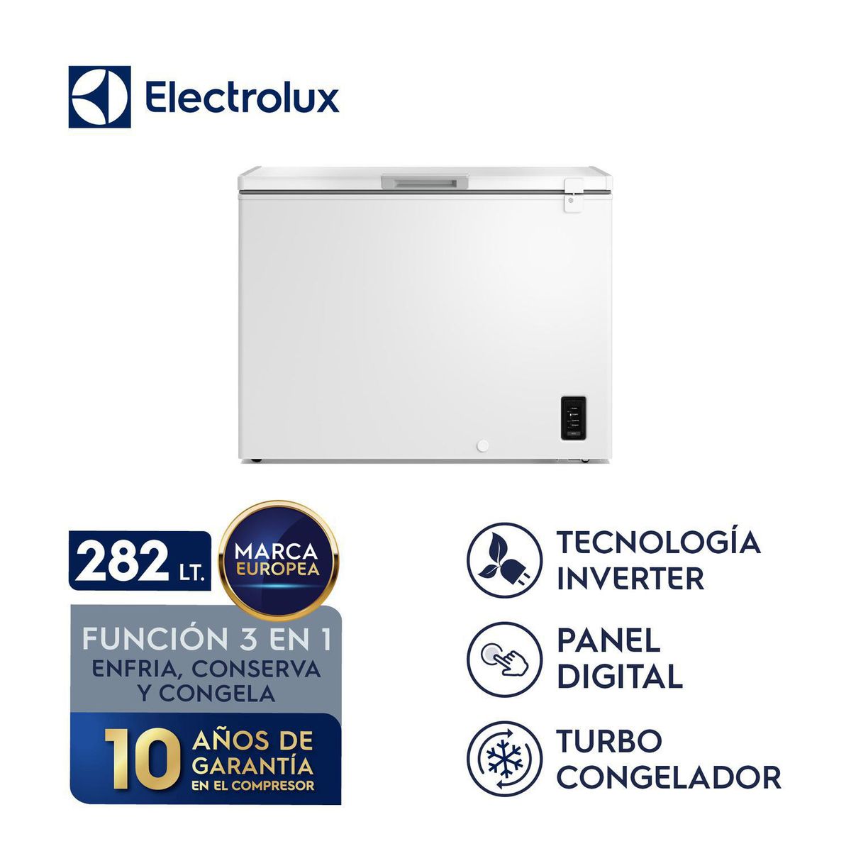 Electrolux - Congelador Horizontal 282L Inverter con Función Turbo EFH30S5P5AW
