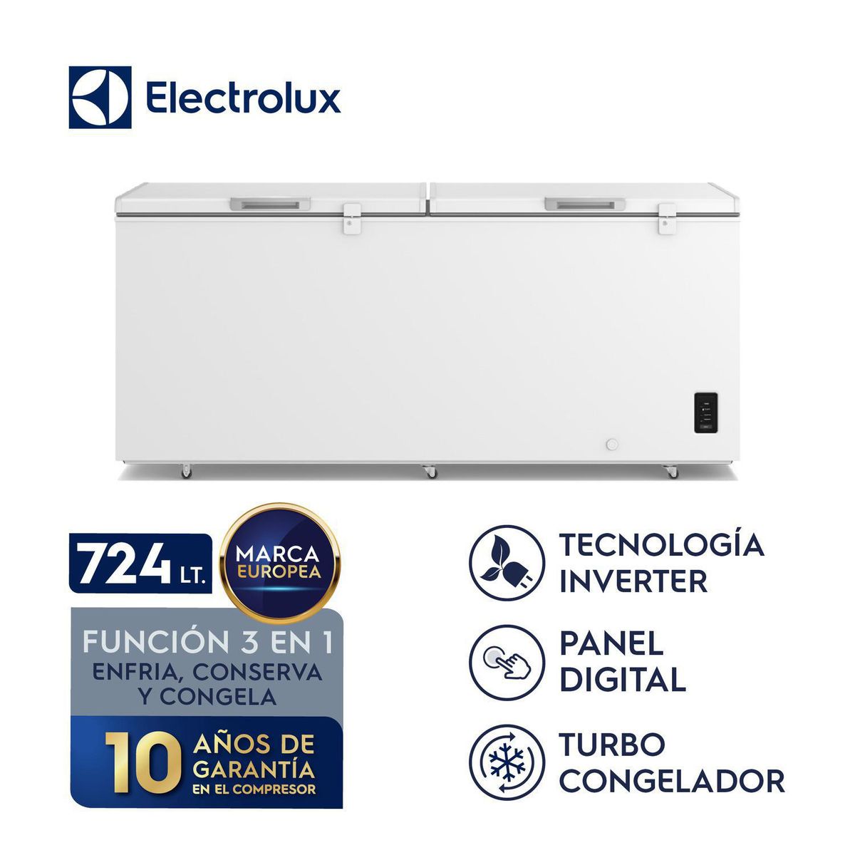 Electrolux - Congelador Horizontal 724L Inverter con Función Turbo EFH70S5P5AW