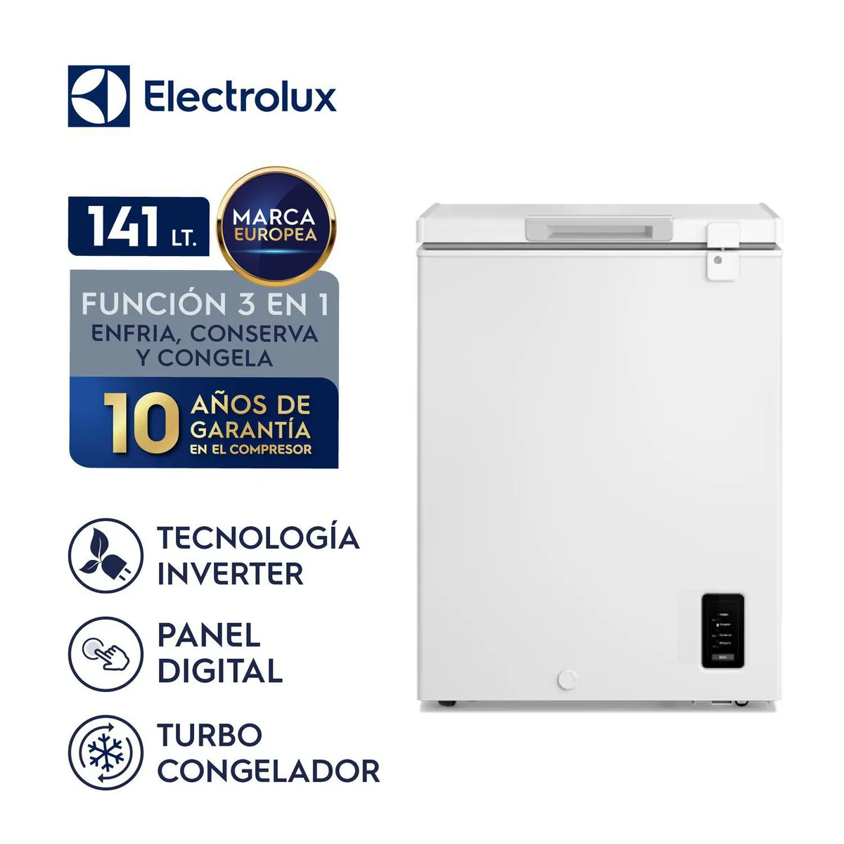 Electrolux - Congelador Horizontal 141L Inverter con Función Turbo EFH15S5P5AW