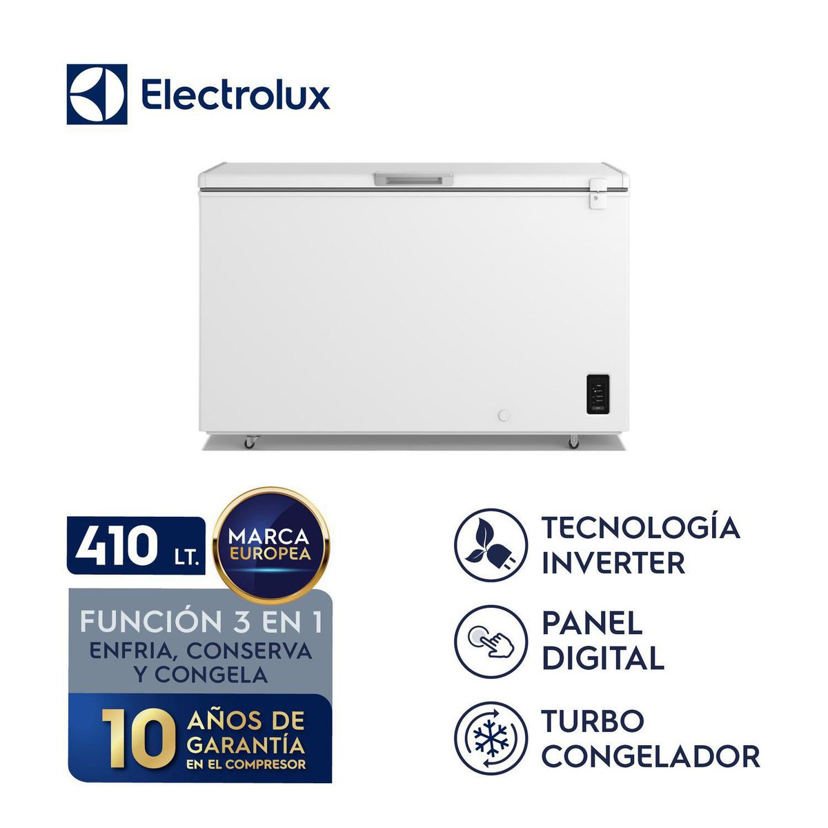 Electrolux - Congelador Horizontal 410L Inverter con Función Turbo EFH42S5P5AW