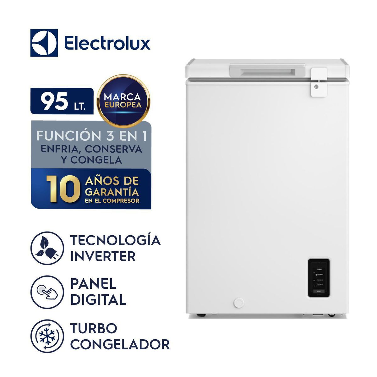 Electrolux - Congelador Horizontal 95L Inverter con Función Turbo EFH10S5P5AW