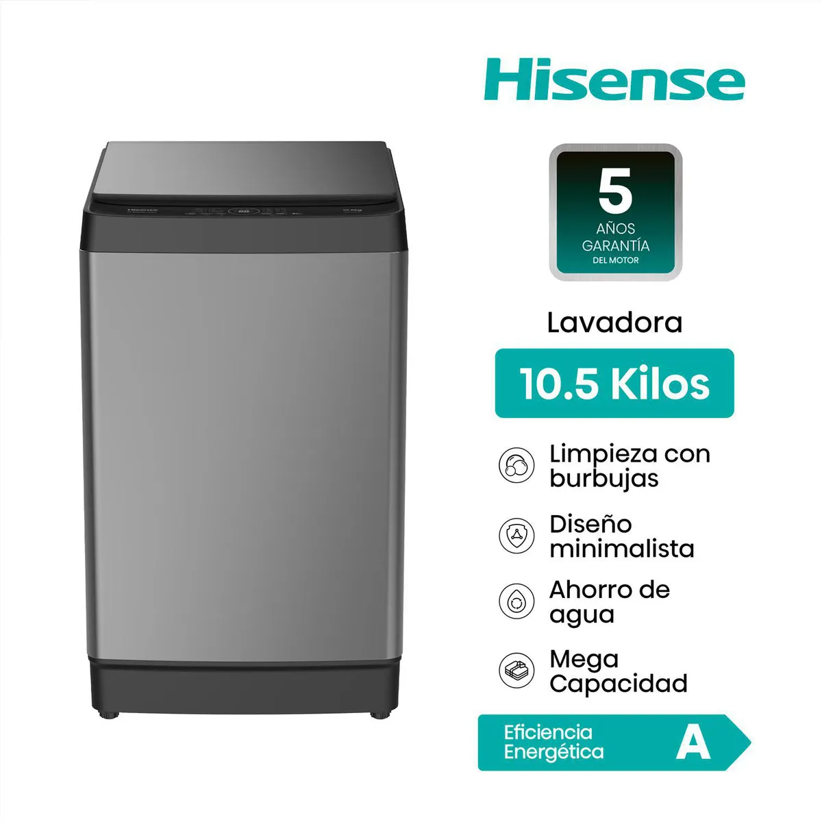 Hisense - Lavadora Carga Superior 10.5 kg WT3K1131UT