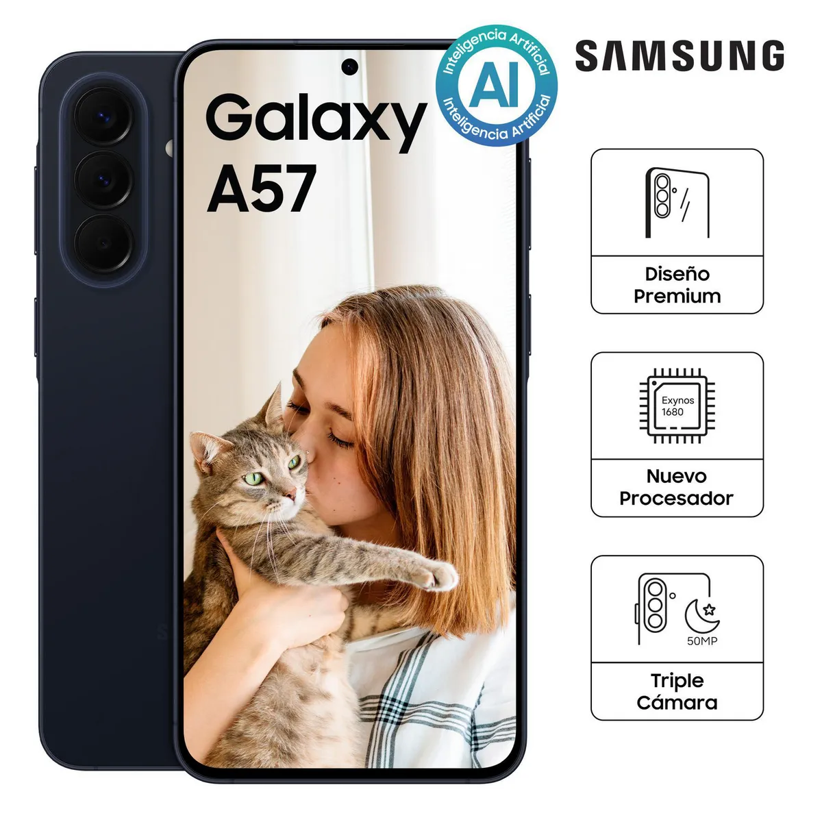 Galaxy A57 5G 256GB Dark Blue, marca SAMSUNG - Foto Principal