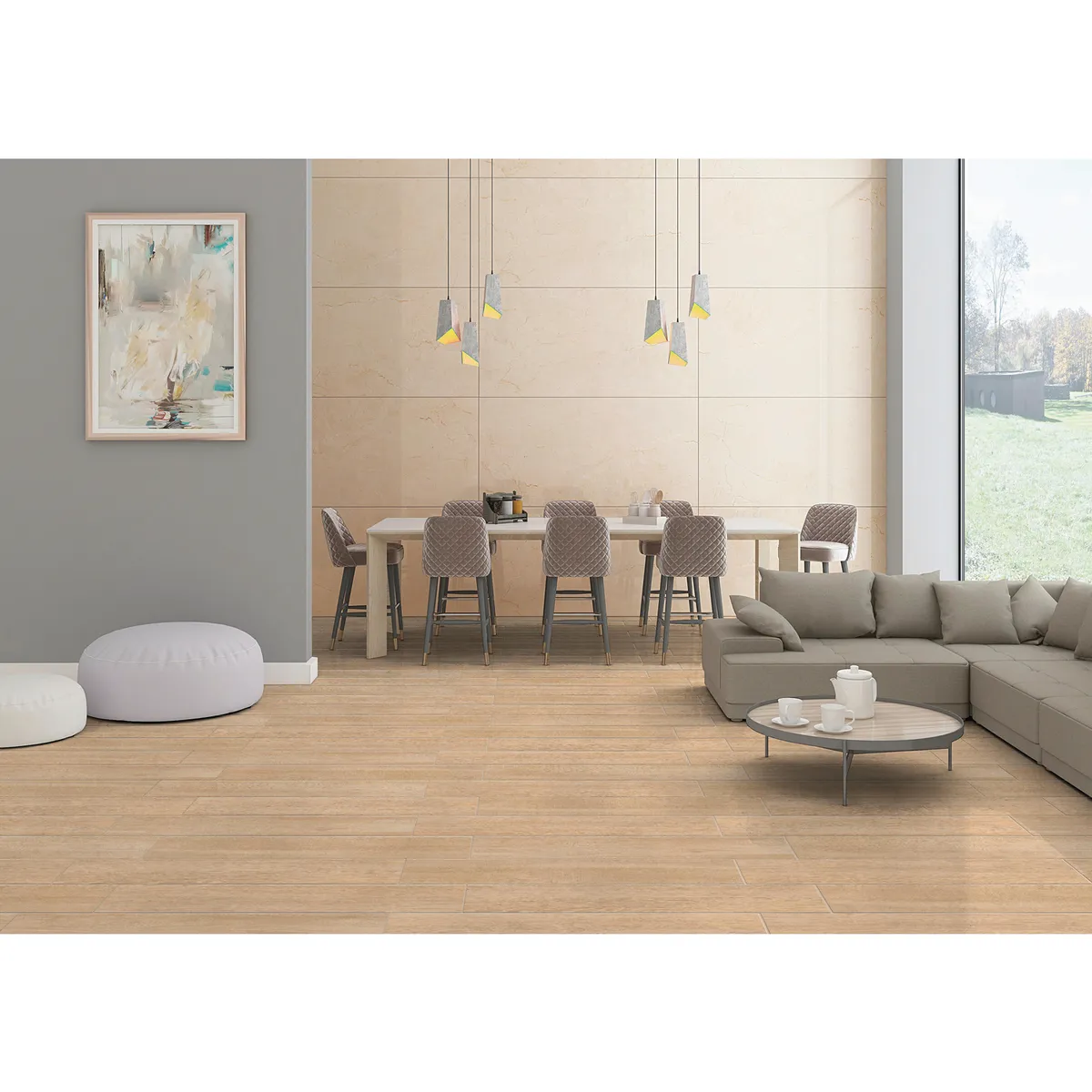 CELIMA - Gres Porcelánico Maderado Fresno Beige 19.5 x 120 1.44 m2