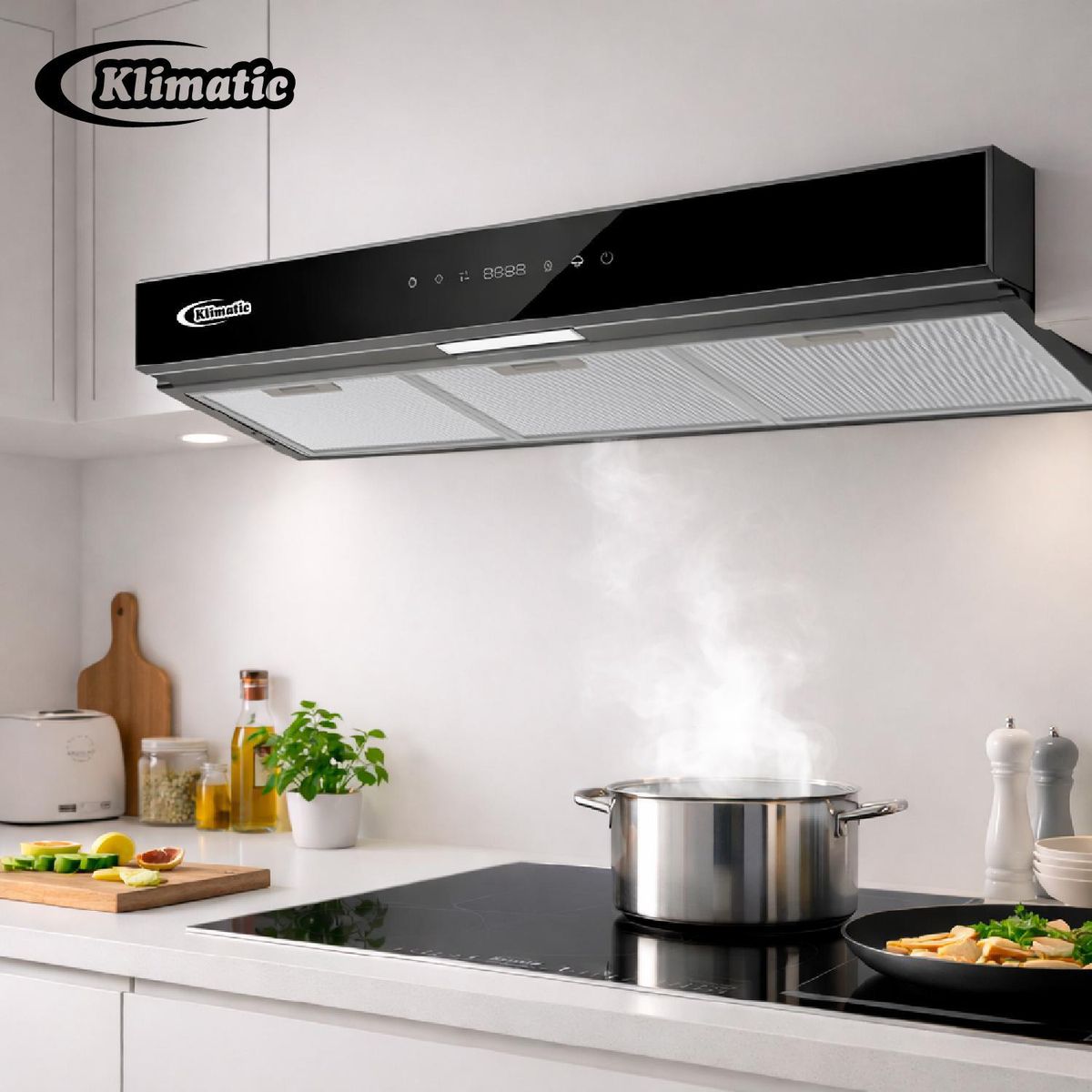 Klimatic - COMBO ENCIMERA A GAS VULCANO5 + CAMPANA VOLENDAM BK 90CM