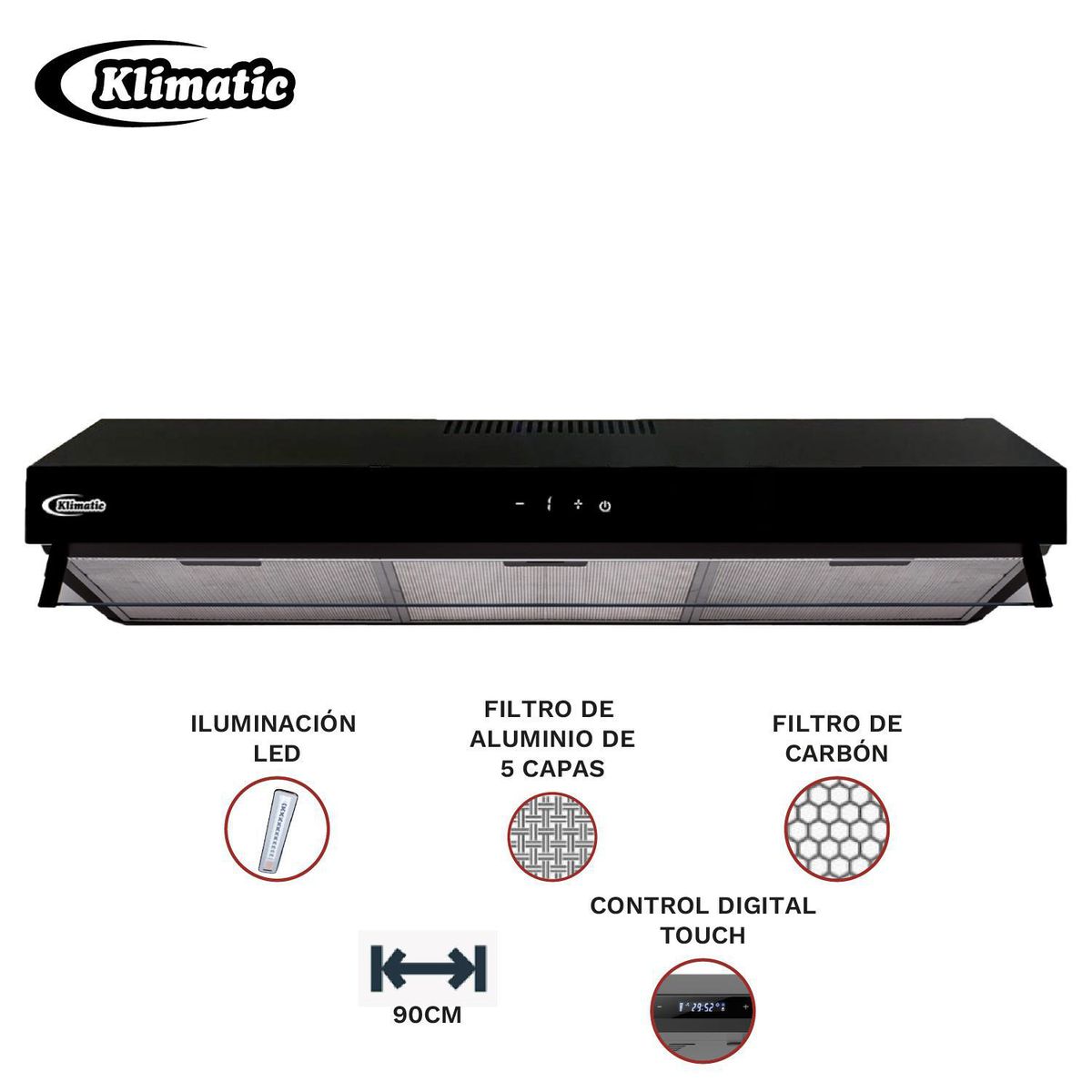 Klimatic - COMBO ENCIMERA A GAS AOSTA90 + CAMPANA HAARLEM 90CM