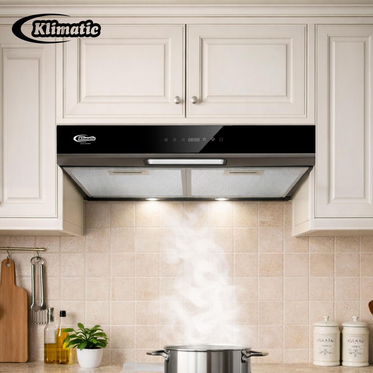 Klimatic - COMBO ENCIMERA A GAS AOSTA60 + CAMPANA AMSTERDAM BK 60CM