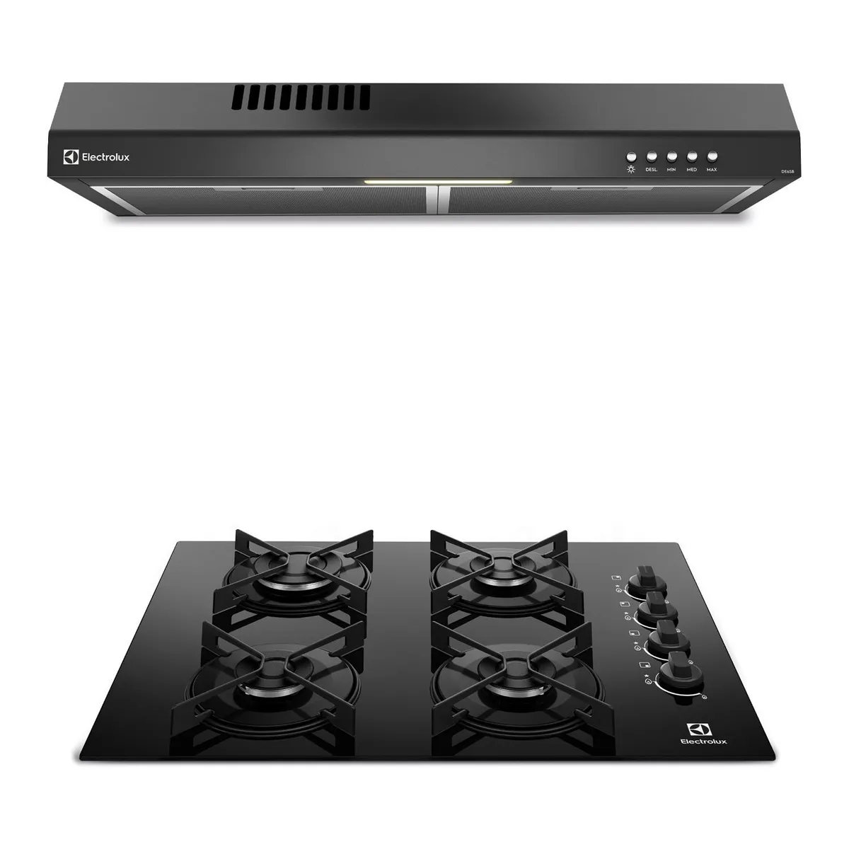 Combo Electrolux Encimera 4H + Campana 60cm Negro, marca Electrolux - Foto Principal