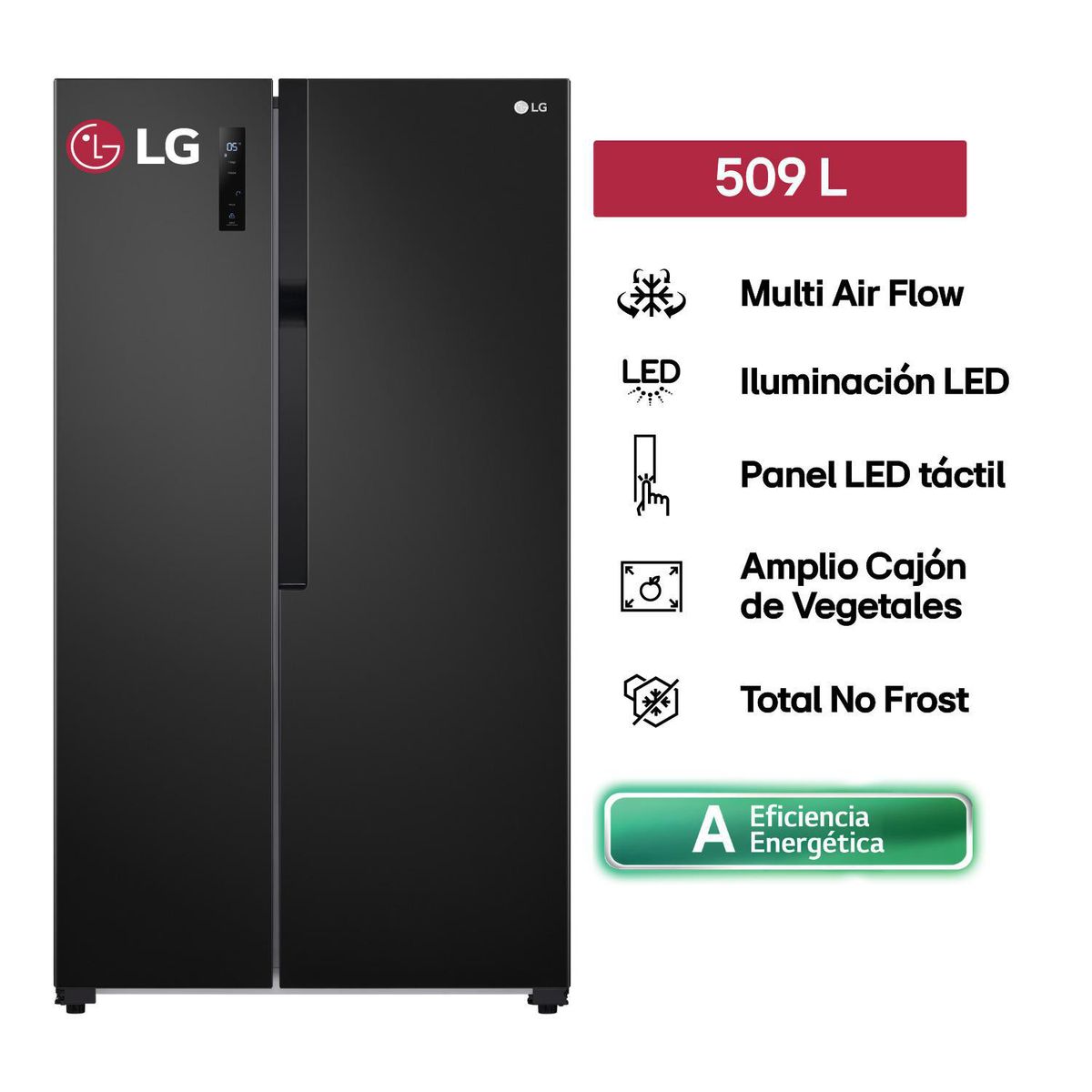 LG - Refrigeradora Side by Side No Frost 509 Litros GS51MPD
