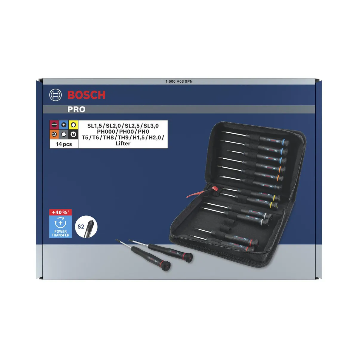 Juego de Destornillador de precisión PRO PH/SL/TX/TH/H 14 Piezas, marca Bosch - Foto Principal