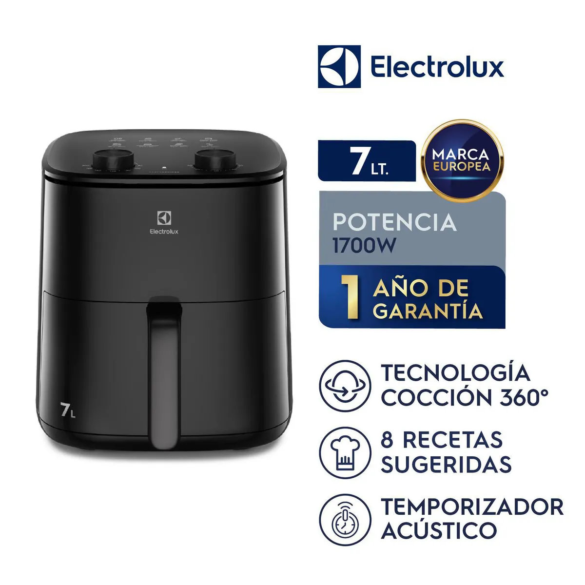 Electrolux - Freidora de aire 1700W Color Negro Electrolux