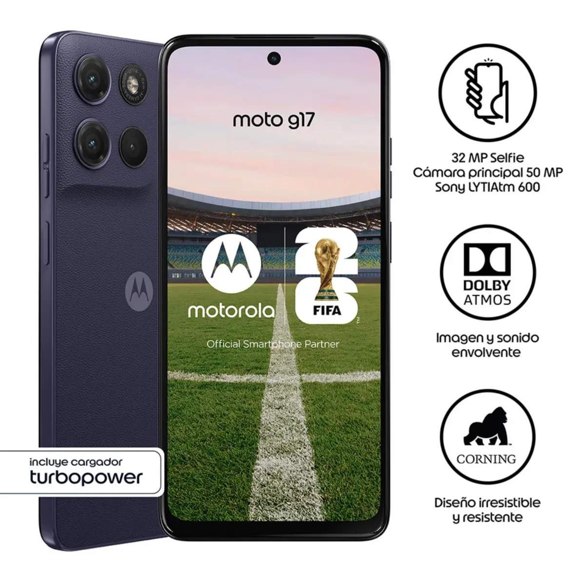 Celular Moto G17 4+128 GB Arándano, marca MOTOROLA - Foto 2
