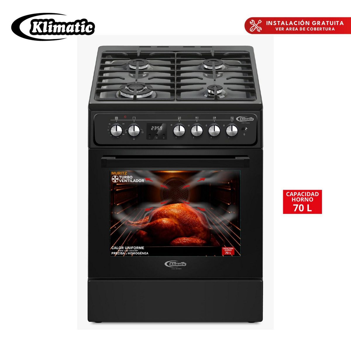 Klimatic - Cocina De Pie A Gas Muritz 4h