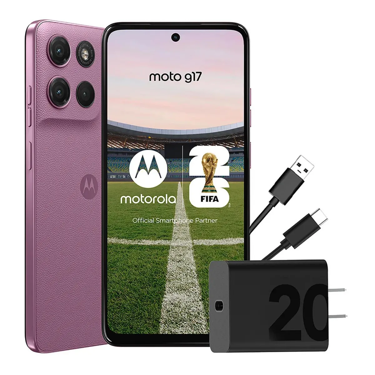 Celular Moto G17 4+128 GB Rosa, marca MOTOROLA - Foto 2