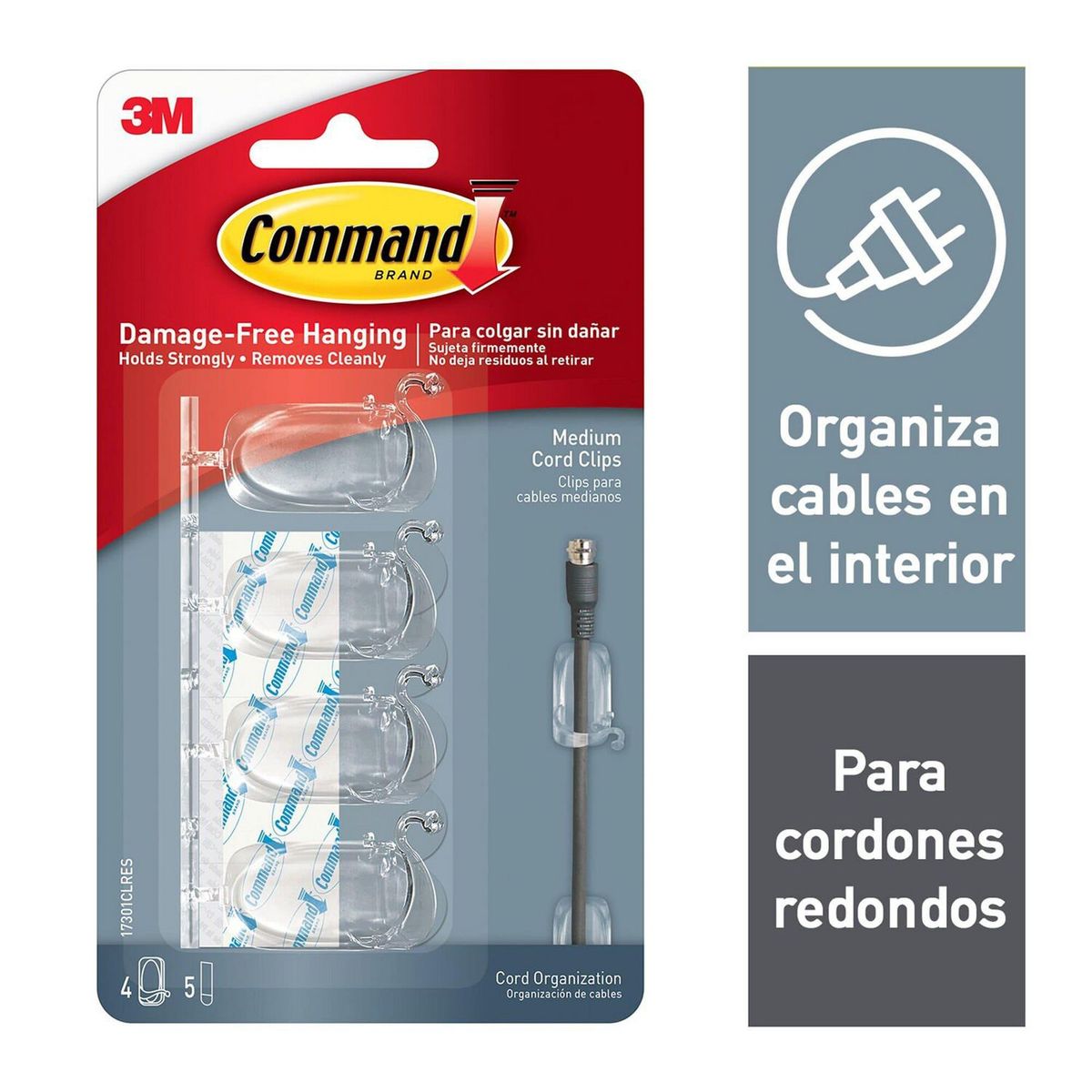 3M - Gancho 3M Clear para Cables