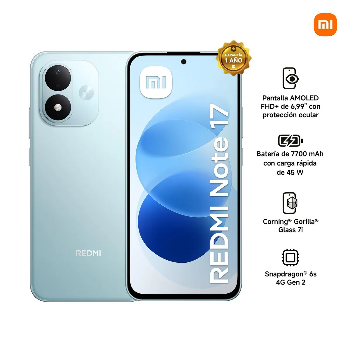 XIAOMI - Celular REDMI Note 17 Sky Teal 6G RAM 256G ROM + REDMI Buds 6