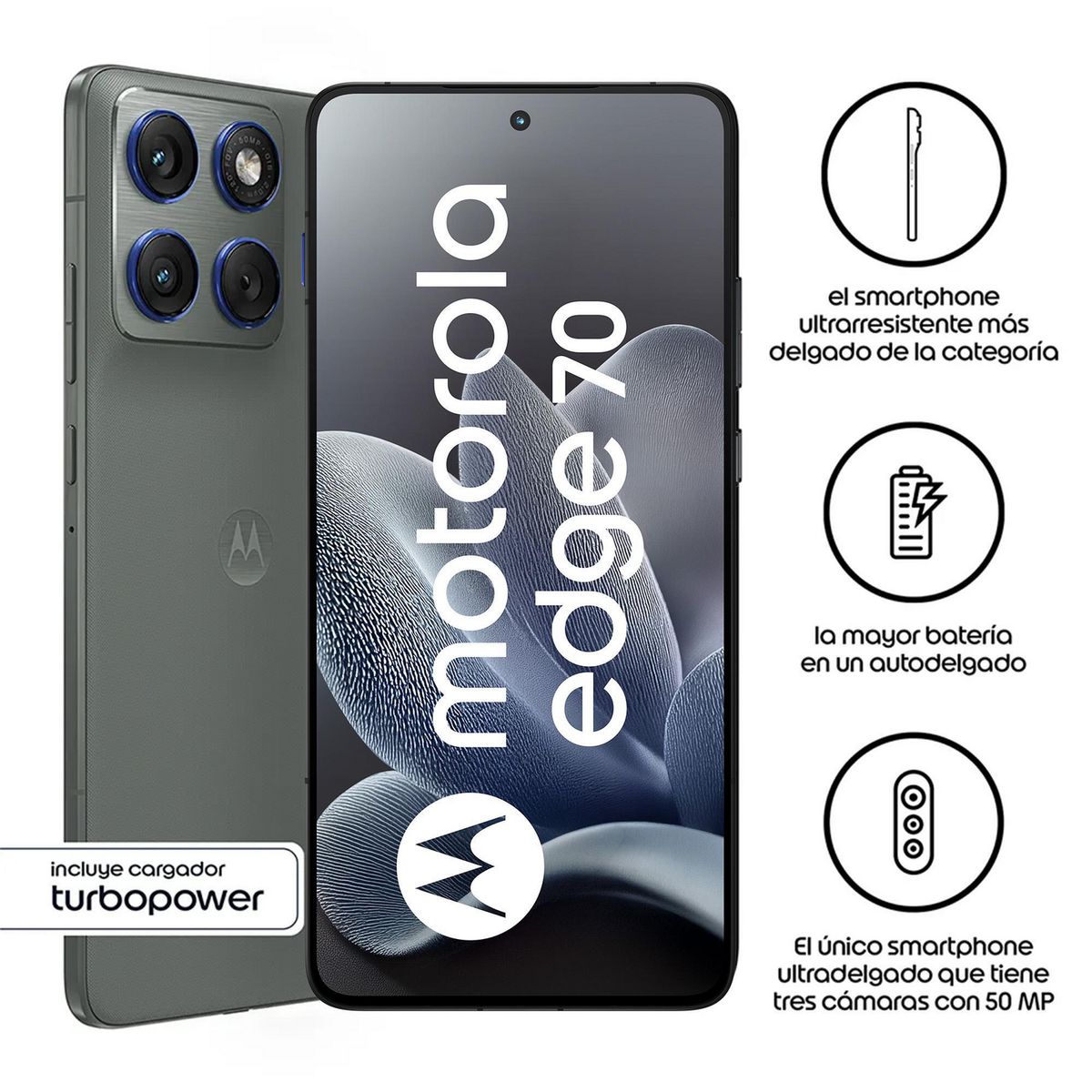 MOTOROLA - Celular Moto Edge 70 Gris 15+512 GB