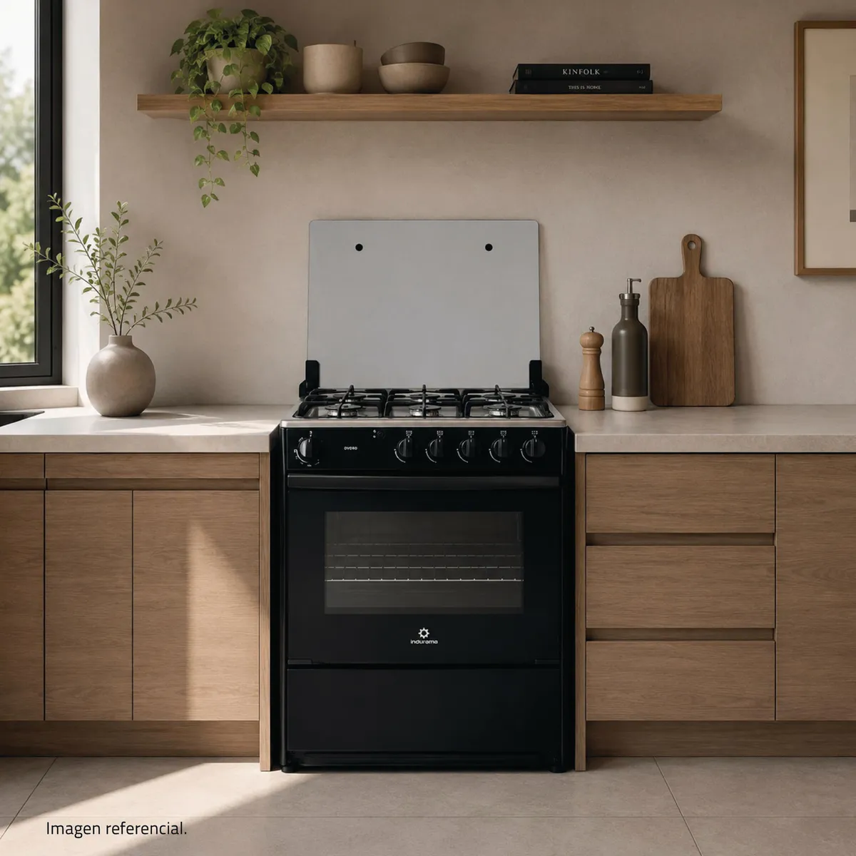 INDURAMA - Cocina Oviedo Negro C32 Per 6 Hornillas