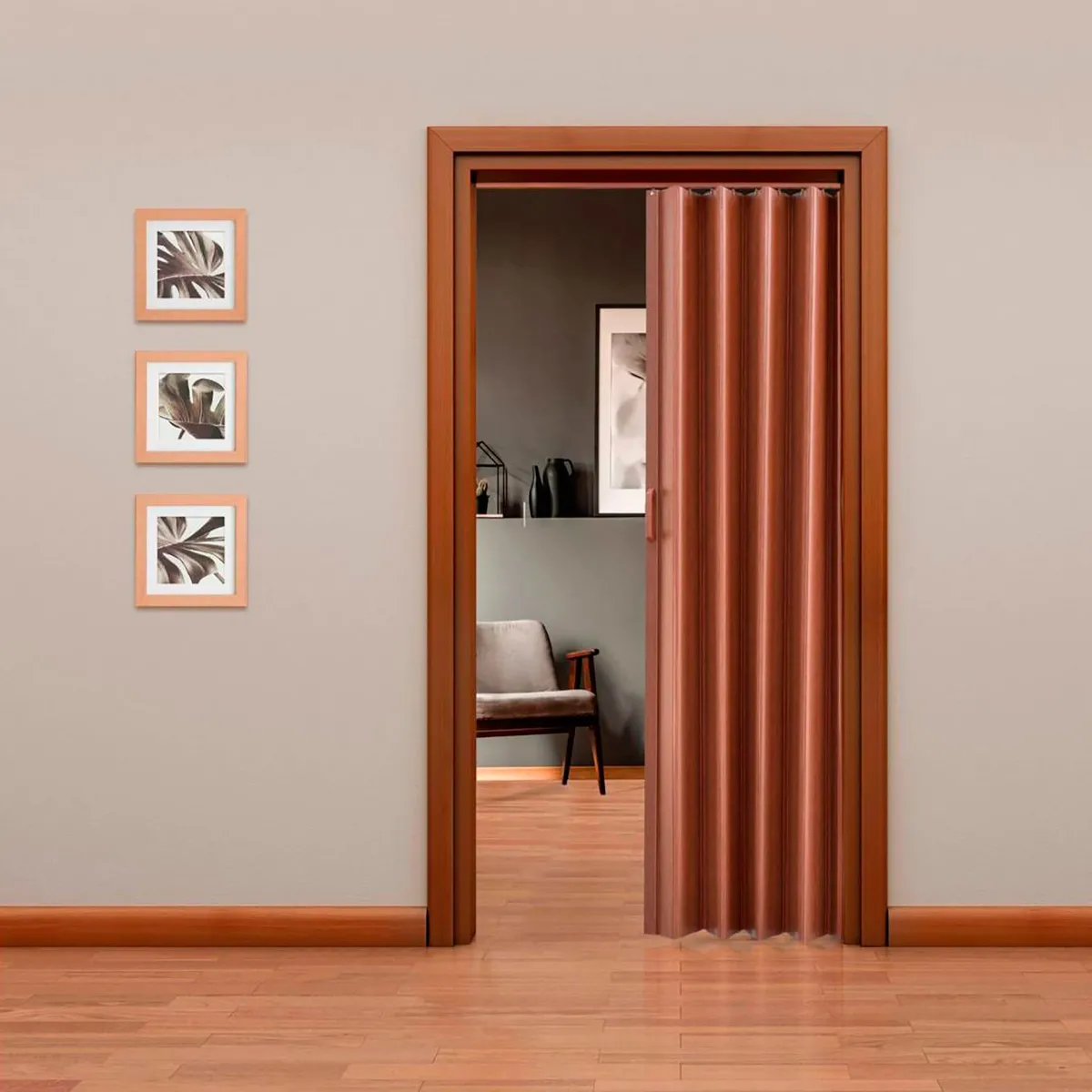 HOGGAN - Puerta Plegable Tivoli PVC 120 x 200 cm Caoba