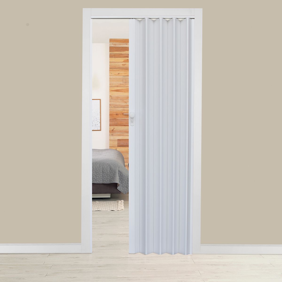 HOGGAN - Puerta Plegable PVC Milano PVC Blanca