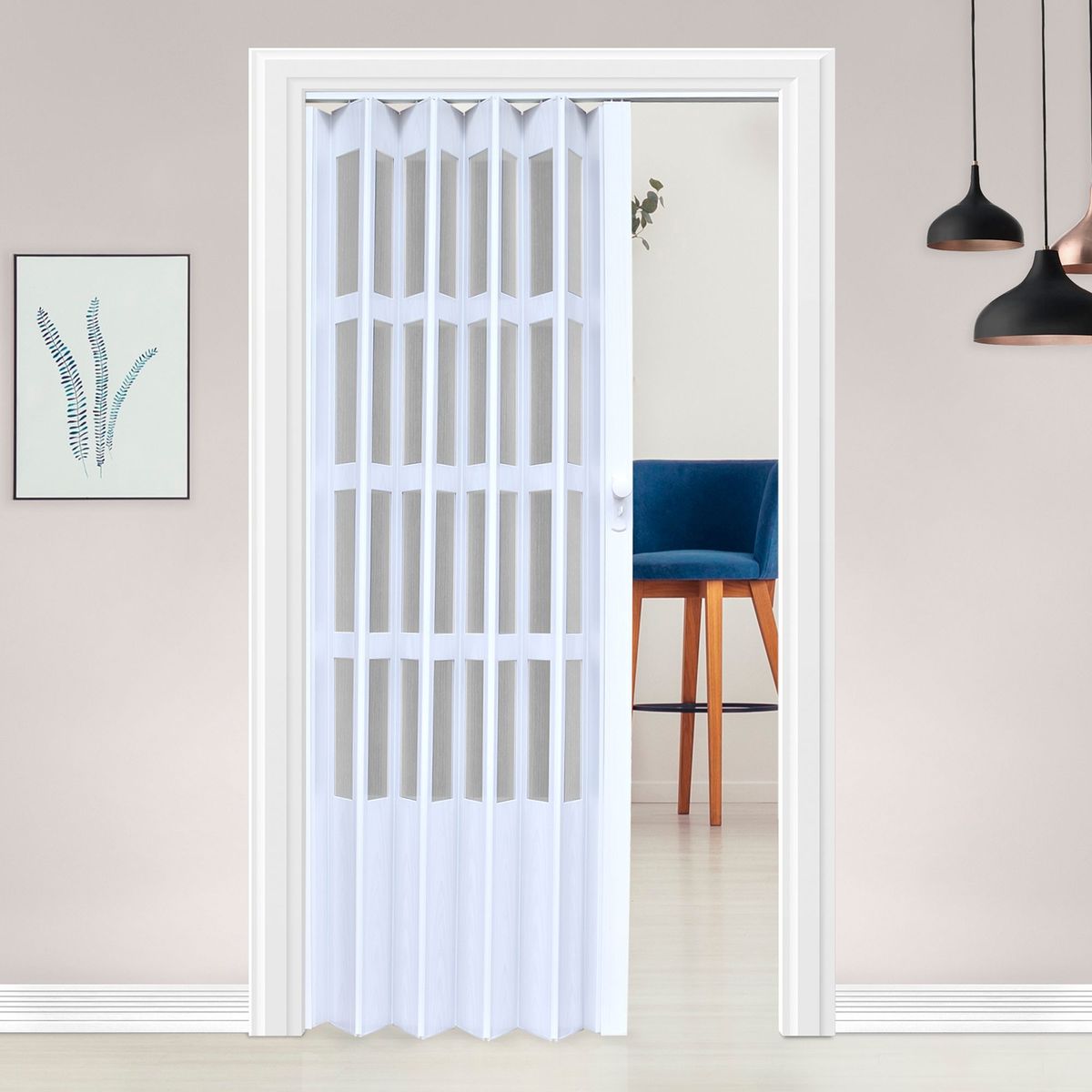 HOGGAN - Puerta Plegable Lugano Blanca 90x200cm