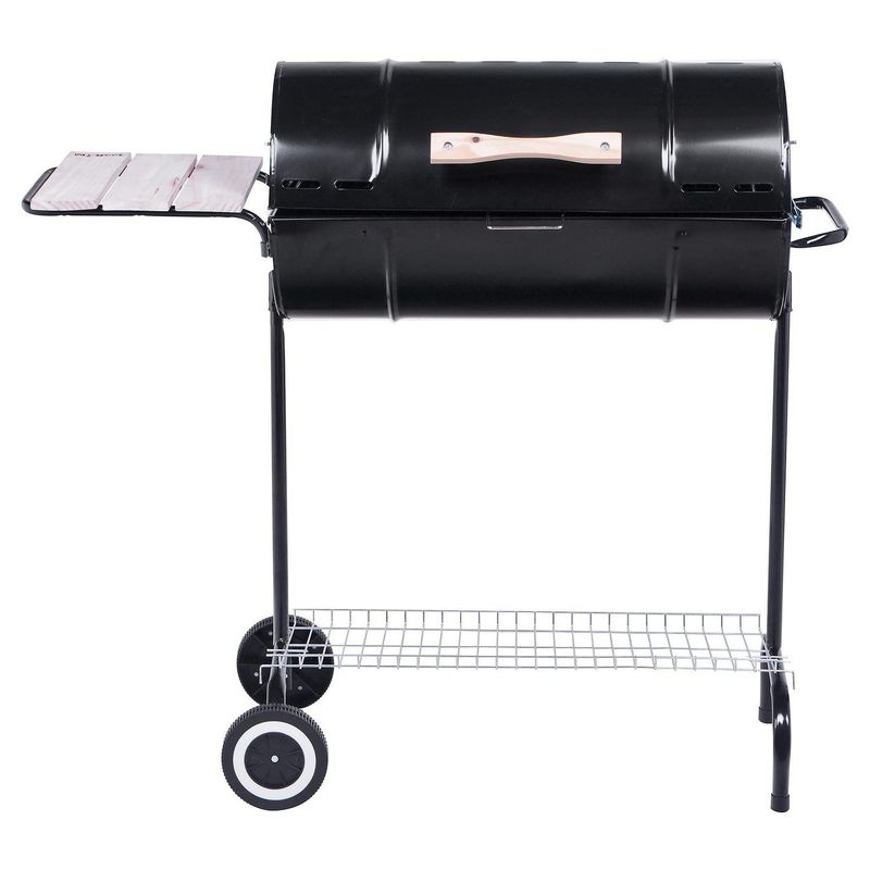 MR BEEF - Parrilla a Carbón Rectangular 1 Tambor 110x101x38cm + Bandeja Lateral