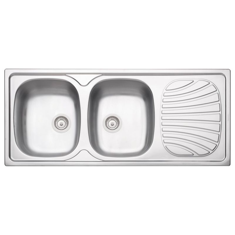 TRAMONTINA - Lavadero de Cocina Acero Inoxidable Tramontina 2 Pozas con Escurridor 116x50cm