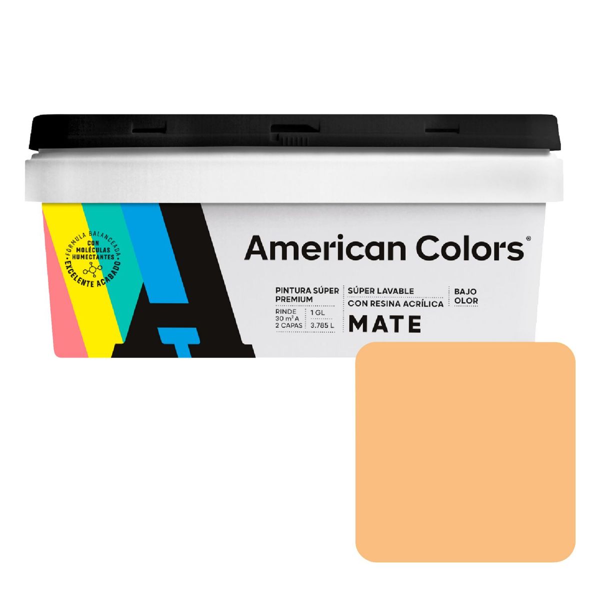 AMERICAN COLORS - Pintura American Latex Mate Mango 1GL