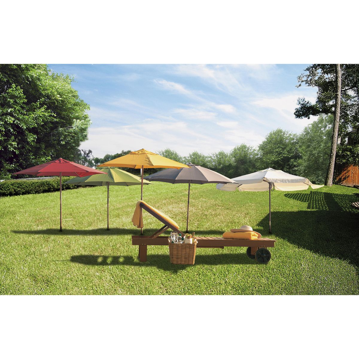 JUST HOME COLLECTION - Quitasol madera Amarillo 2.5m