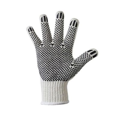 Guantes de Hilo con Puntos PVC Doble Cara Plomo Pack x 10 pares