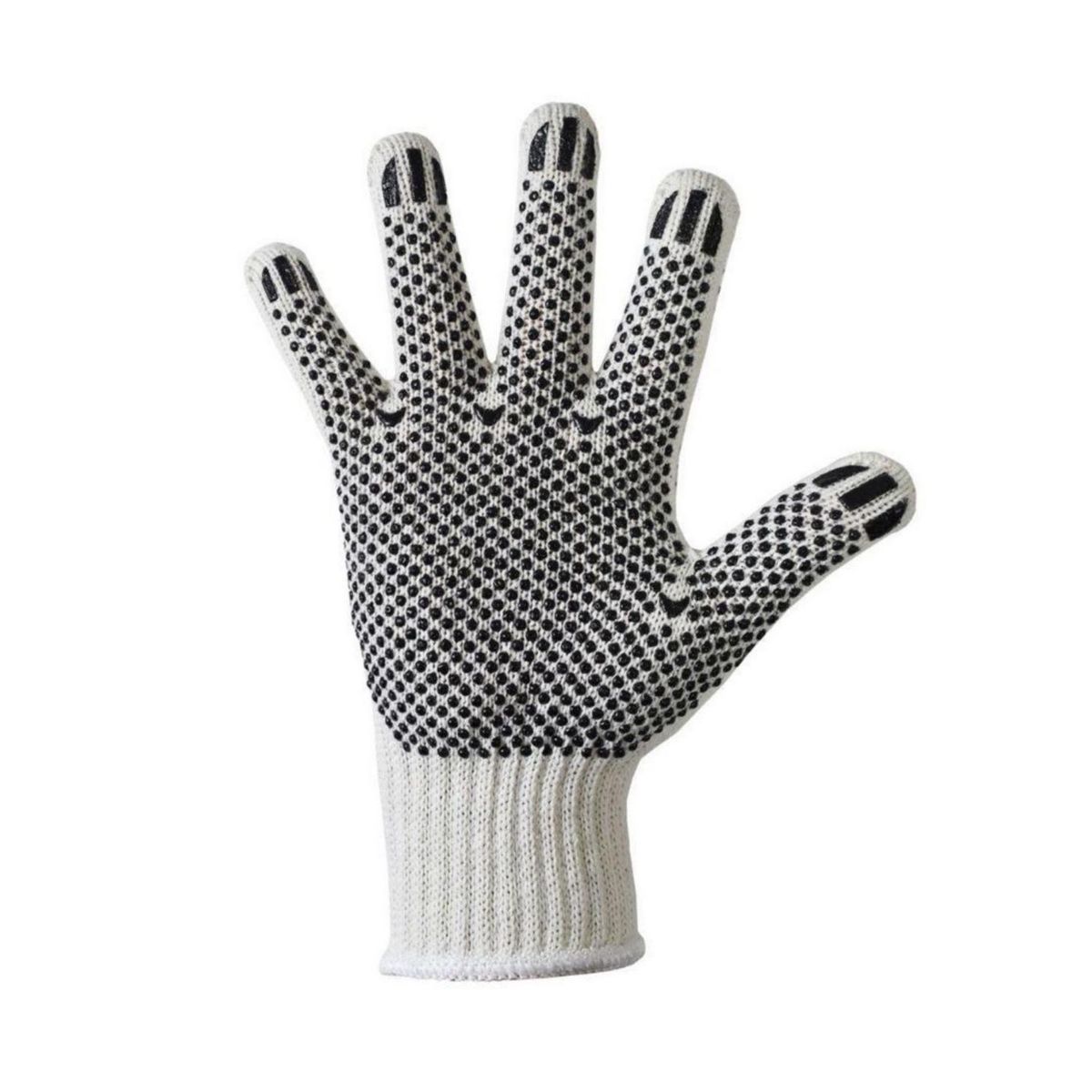 KARSON - Guantes de Seguridad de Hilo con Puntos PVC Doble Cara Plomo Pack x 10 pares