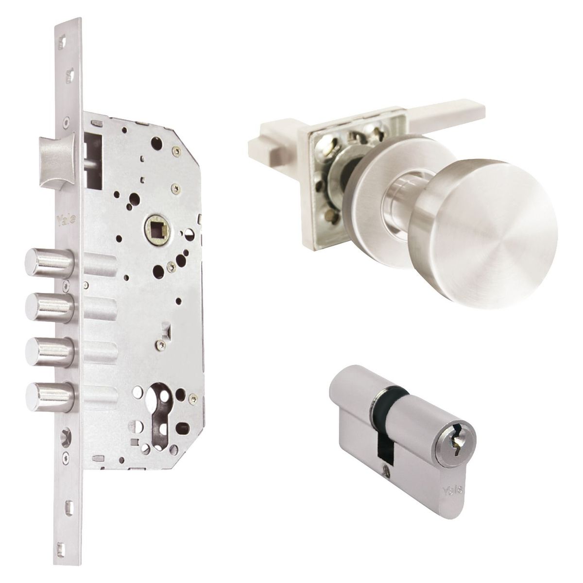 YALE - Cerradura de Embutir Turin Principal Acero