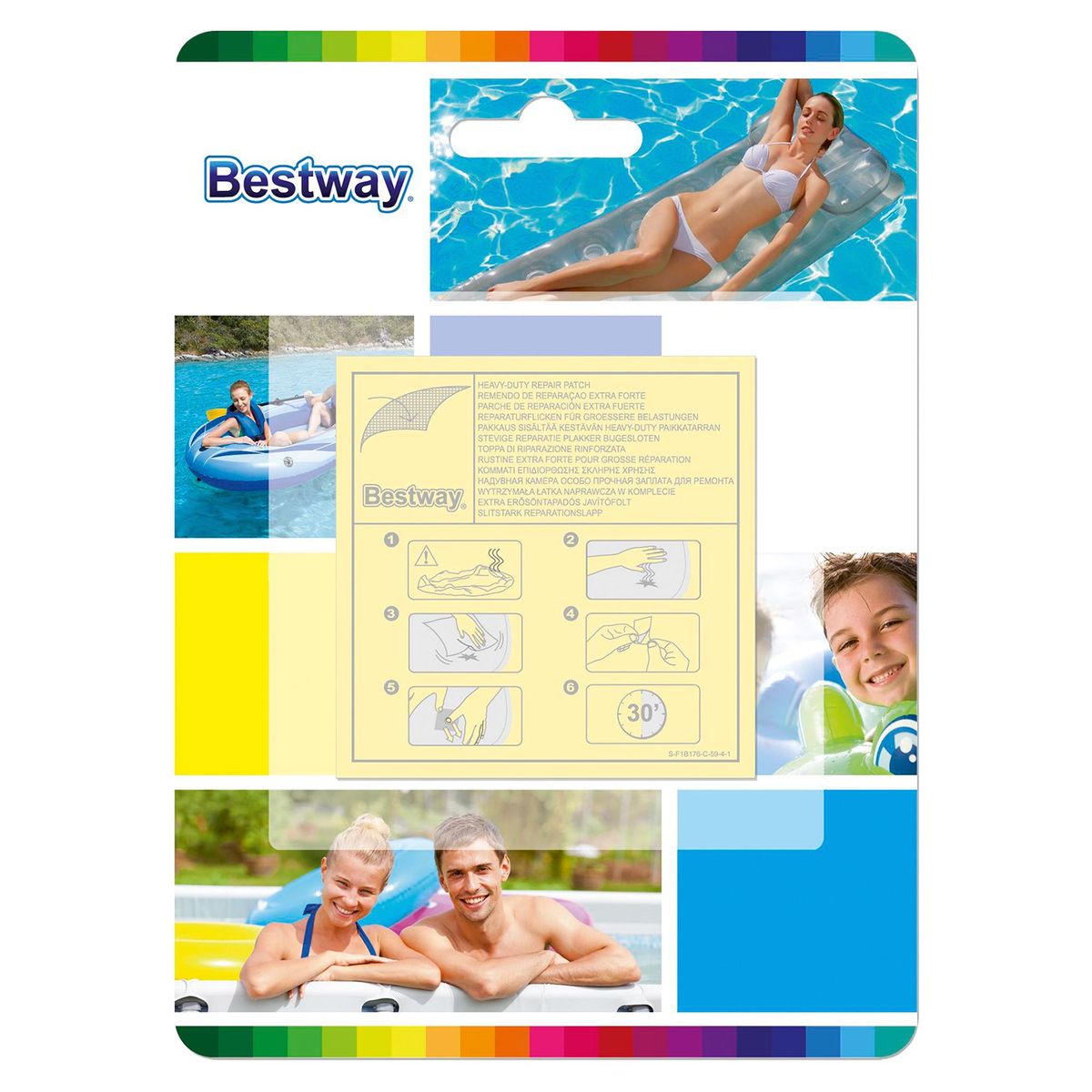 BESTWAY - Set 10 Parches de Reparación 6.5cm