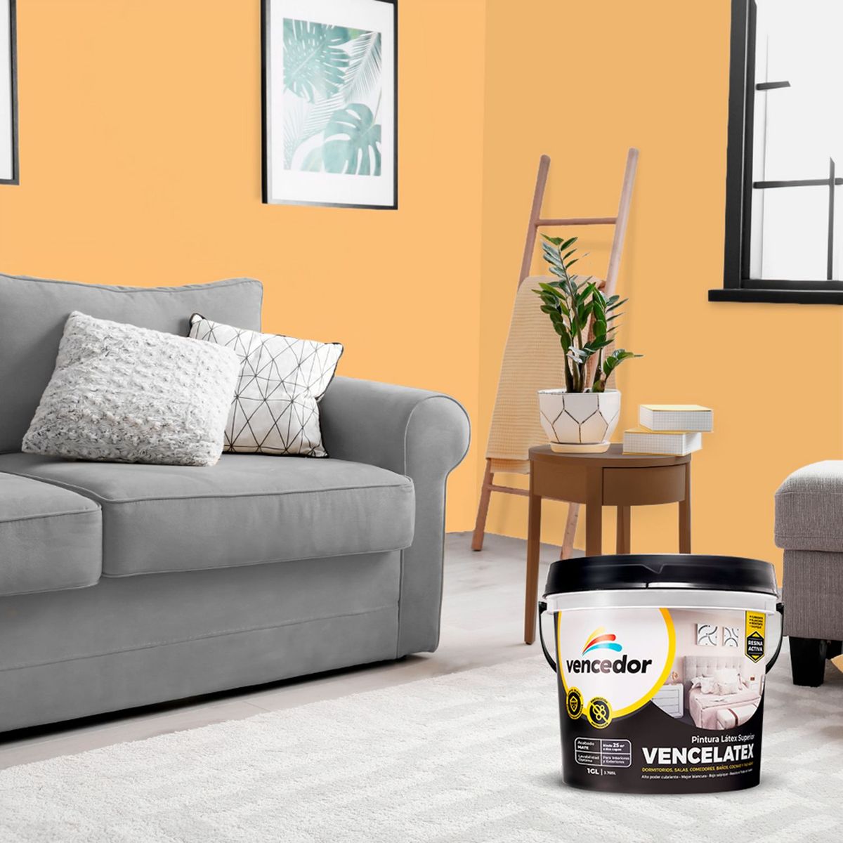 Pintura Vencelatex Albaricoque 1GL, marca VENCEDOR - Foto 2