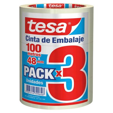 Cintas de Embalaje 2x80 yd. Pack x 3 unid.