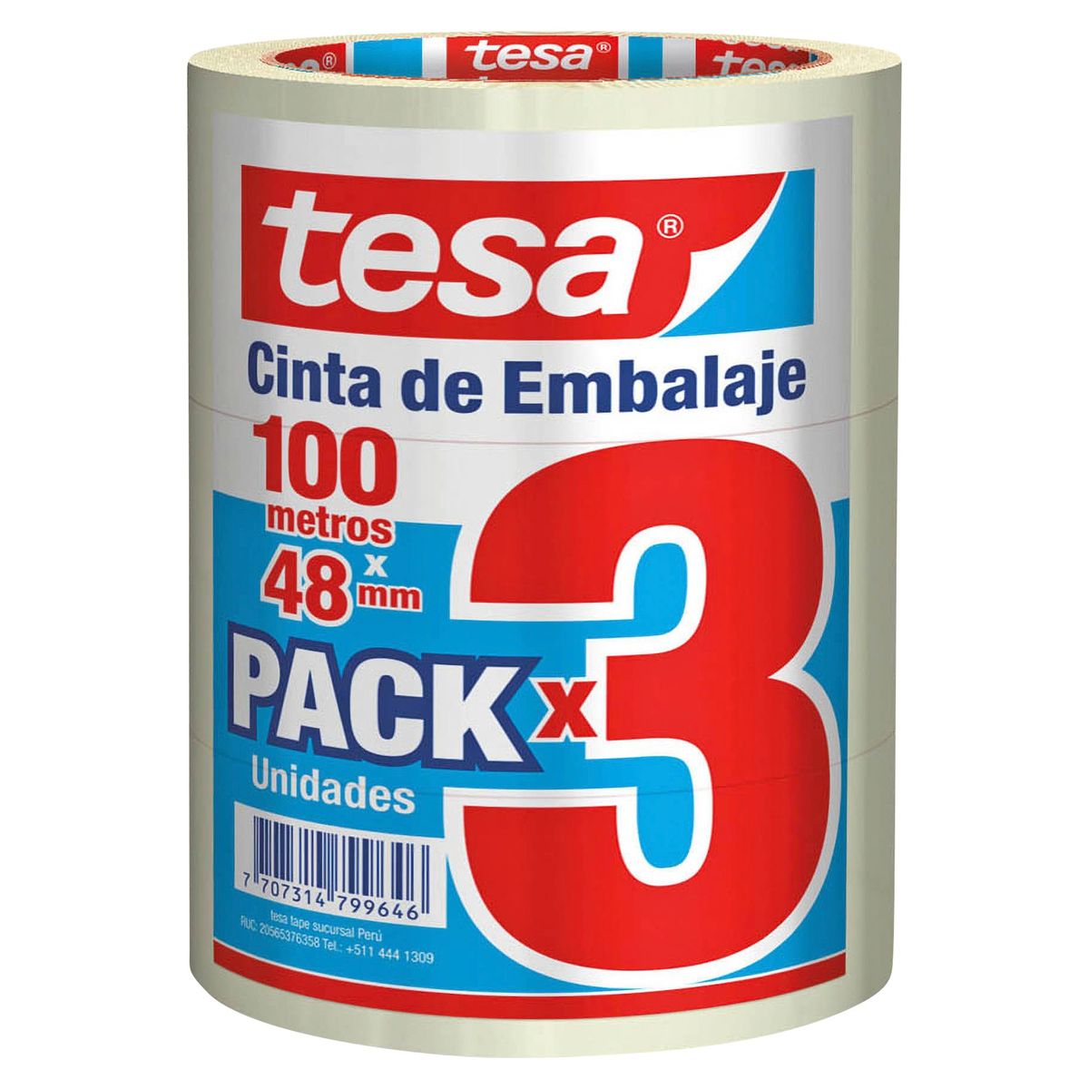 Cintas de Embalaje 2x80 yd. Pack x 3 unid., marca TESA - Foto Principal