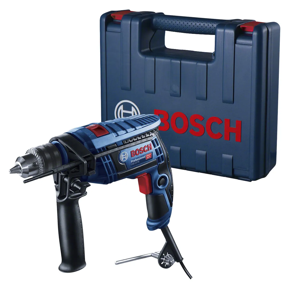 BOSCH - Taladro percutor Bosch GSB 13 RE 750W+ maletín plástico